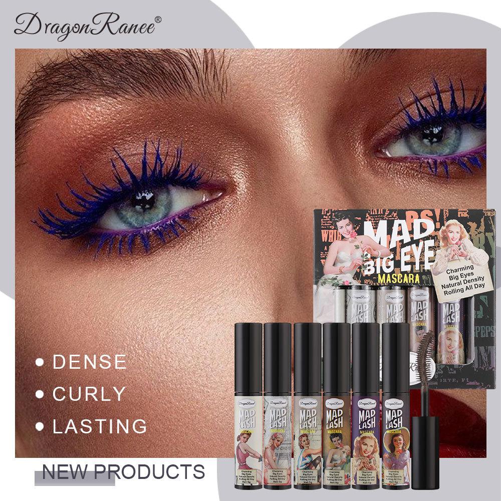 Dragon Ranee Цветная тушь для ресниц British Fan, густые кудри, водонепроницаемая, водонепроницаемая и потная, нелегко потерять сознание Белый Фиолетовый Красный Коричневый Синий