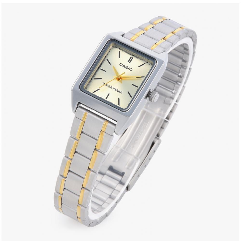Casio Ltp V007Sg 9eudf  Ltp V007Sg 9e  Аналоговые квадратные часы из металла для студентов и женщин