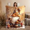 Gnome with Cupcakes Throw Blanket Soft Cozy Polyester with Digital Design All Season, Throw Blanket Christmas Halloween Blanket