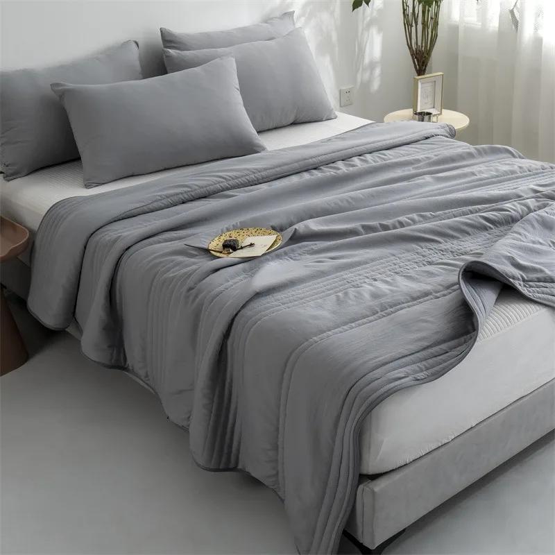 Летнее охлаждающее одеяло в японском стиле, легкое хлопковое одеяло для кондиционирования воздуха для тех, кому жарко во сне, для взрослых, стираемое, одинарное, двуспальное