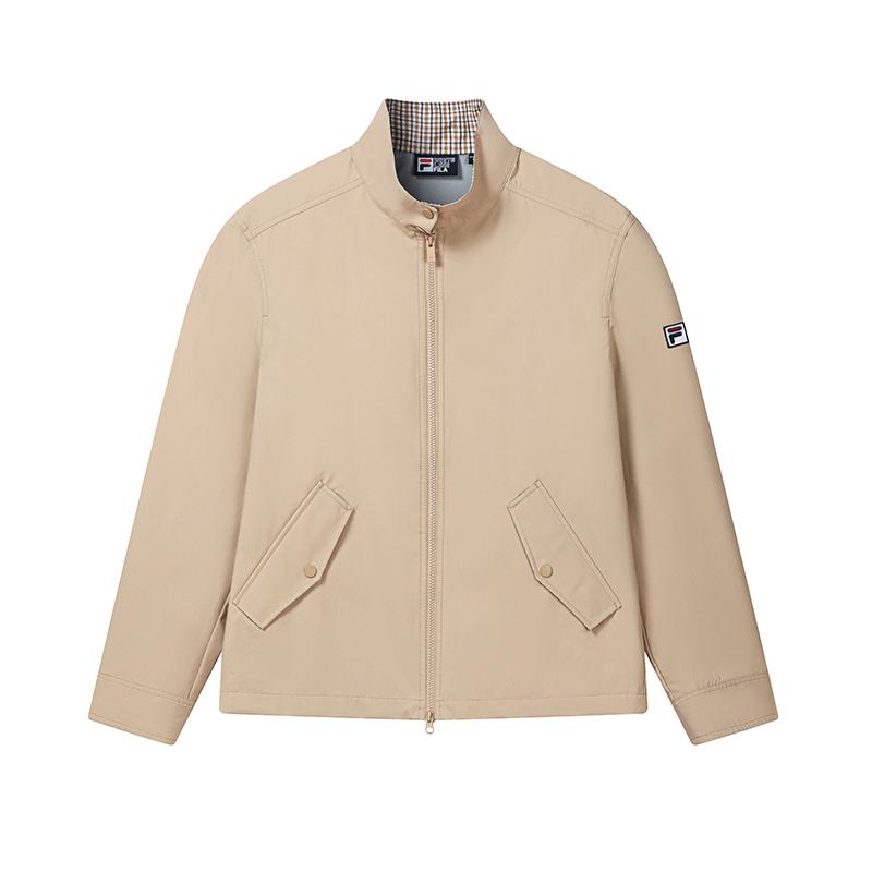 Fila Модная классика Удобная универсальная куртка Мужские куртки Коричневый Имбирный F11M638705FBN