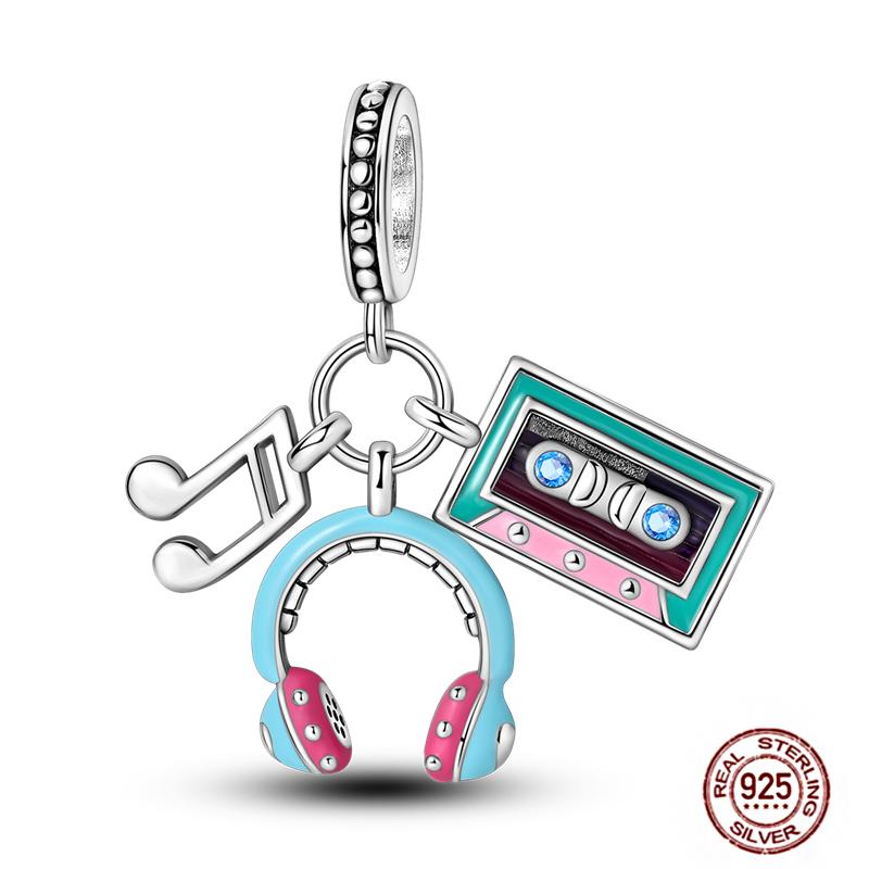 Ежедневные статьи Медные розовые парфюмерные шармы Камера Гантель Смарт-часы Бусины Подходят для оригинальных браслетов DIY Ювелирный подарок