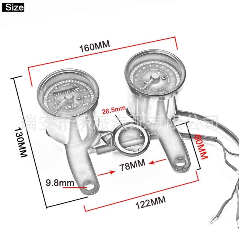 Спидометр мотоцикла с одометром и светодиодной подсветкой для точного измерения. Тахометр и одометр 2 в 1.