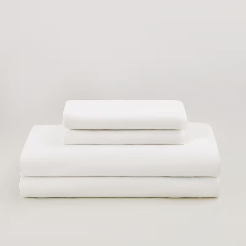Solid Color Brushed 90g Fitted Sheet, Flat Sheet, and Pillowcase 4-Piece Bedding Set