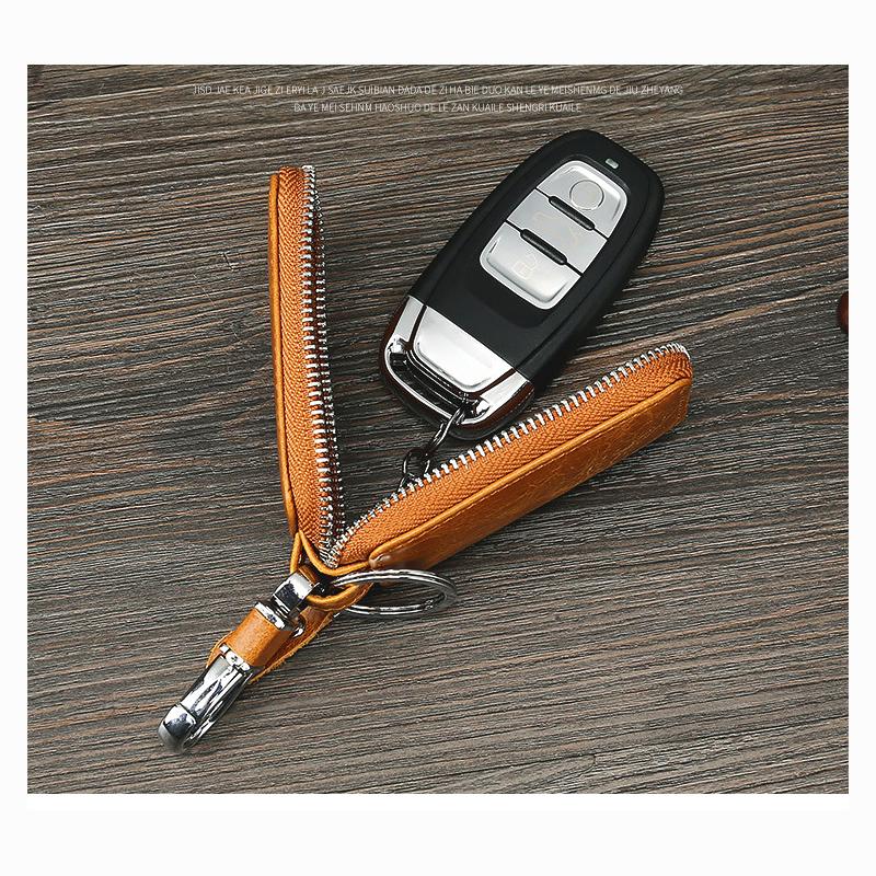 Автомобильный держатель для ключей из натуральной кожи, сумки на молнии, умная экономка, мини-органайзер, сумка для ключей