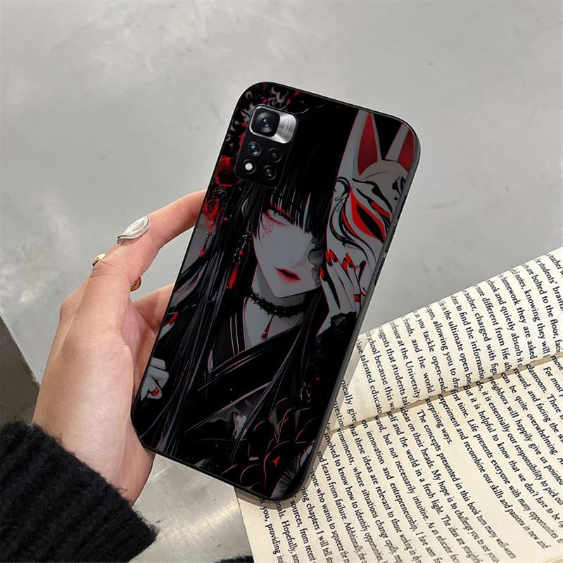 Чехол для телефона для Xiaomi Redmi note 14 Pro 14 13 12 11 10 Pro 14S 12S 11S Redmi 14C 13C 10 Аниме Девушка С Маской Они