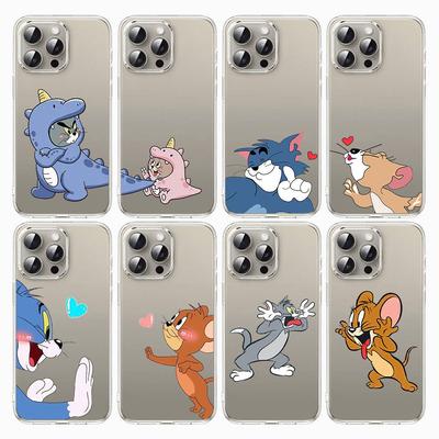 Чехол S-4 Tom and Jerry для iPhone 11 12 13 14 15 16 Pro Max Redmi A3 9A 9C 10A 10C 13C Note 9 11 Samsung S24 S21 S20 Ultra Plus A04S A05S