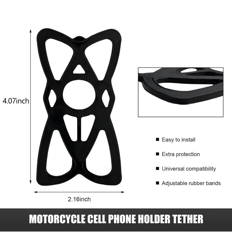 Motorcycle Phone Mount Tether Replacement Silicone Bands for Bike Holder Grip Rubber Strap Security Bands for iPhone Samsung
