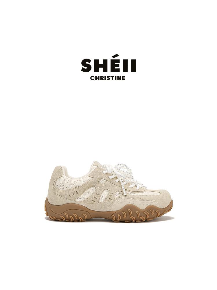 [FanGui] Внутренняя высота подошвы-полумесяца увеличивает кружевные жемчужные повседневные моральные тренировочные туфли женские туфли Forrest Gump мода