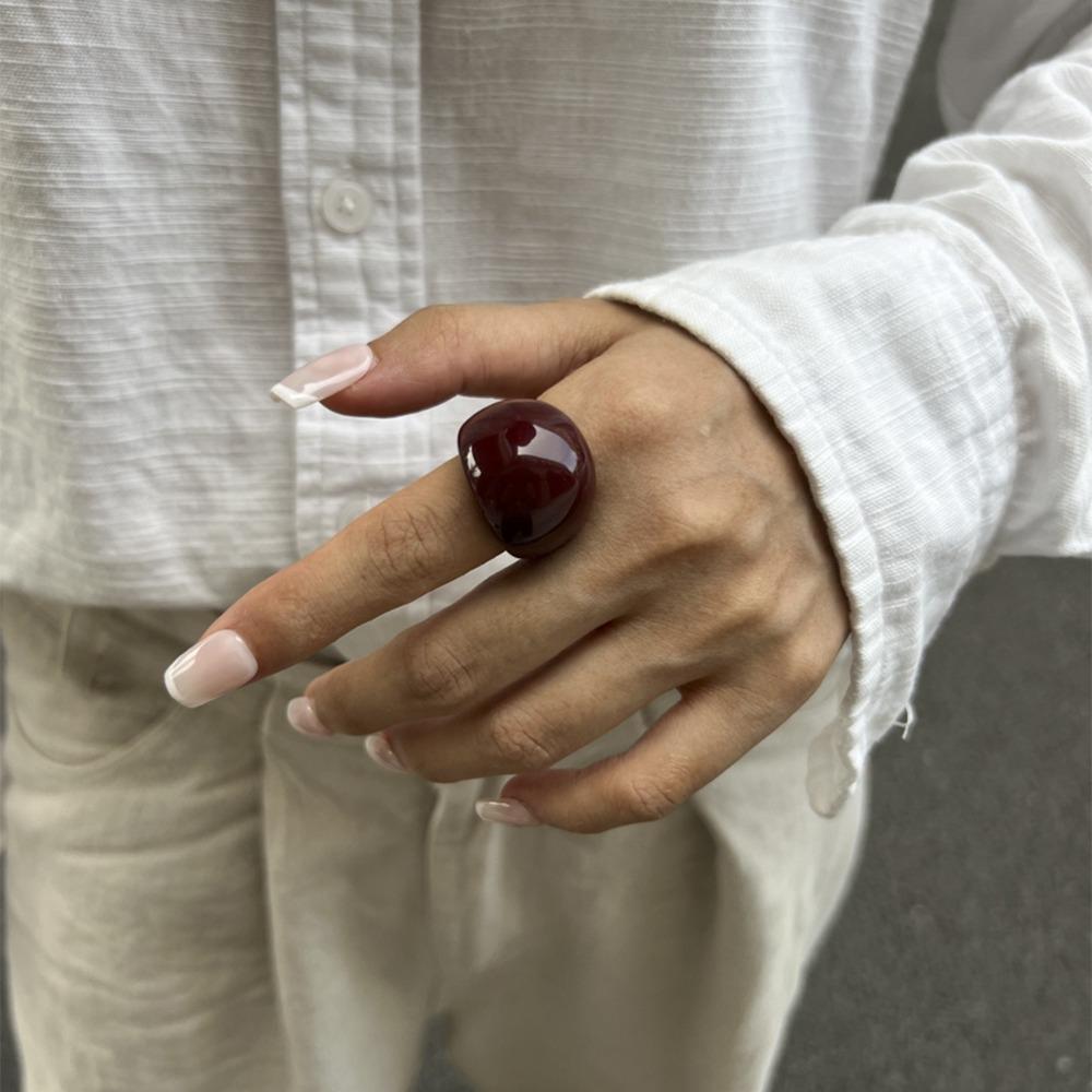 Кольца большого размера неправильной формы из смолы, геометрические кольца, кольца на фаланги, винтажные кольца из смолы, модная бижутерия