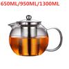 650/950/1300 мл Чайник для кофе и чая, заварник, стеклянный чайник, чайник, жаропрочная посуда для пуэра, с фильтром из нержавеющей стали