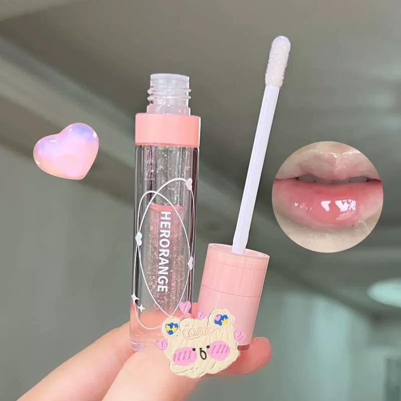 Lip Oil, Lip Essence, Transparent Overlay Water-Gloss Lipstick for Women, Moisturizing, Moisturizing, Diluting Lip Lines, Hydrating Lip Balm