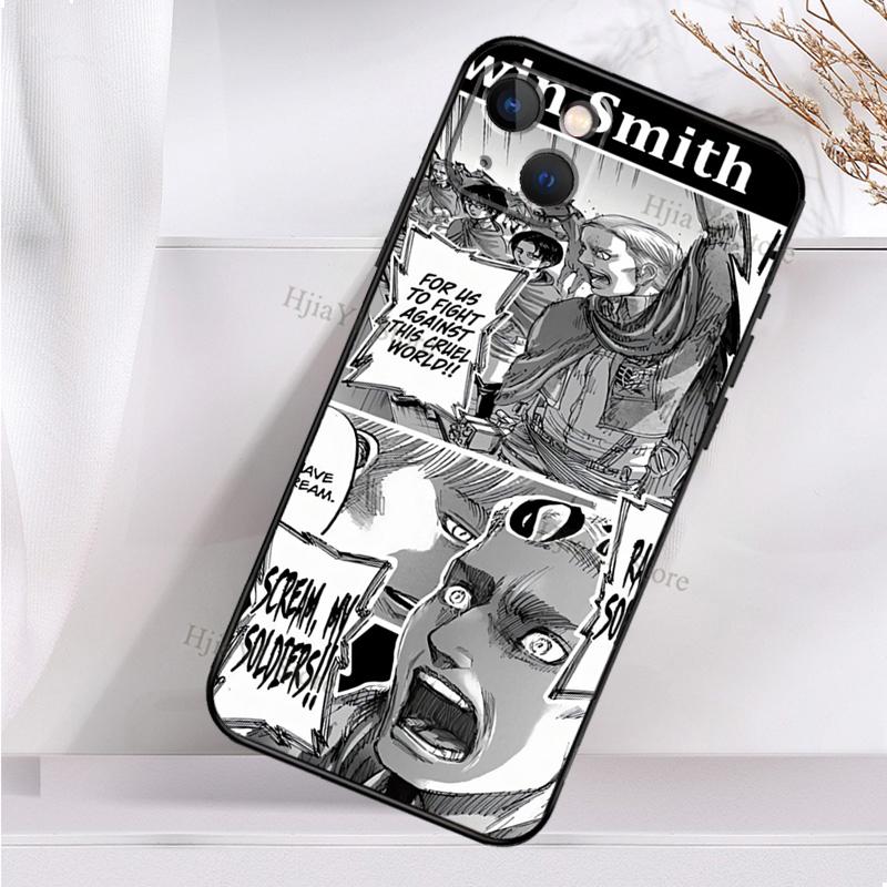 Мягкий чехол Erwin Smith Attack on Titan для iPhone 11 12 Pro X XS XR 7 8 Plus SE 2020 13 Pro Max, противоударный чехол для телефона