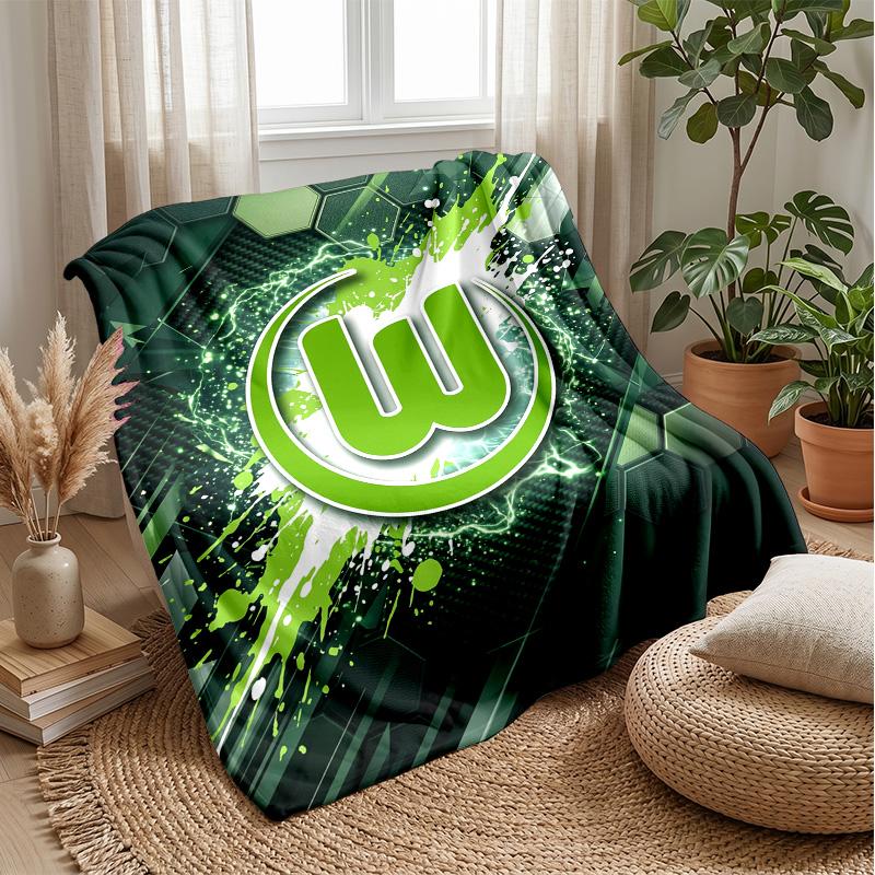 VfL Wolfsburg FC Soft Flannel Fleece Blanket Lightweight Cozy Warm Throw Blanket For Sofa Bed Home Decor