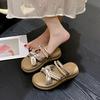 French Pearl Platform Women's Cool Slippers Women's Summer Wear 2025 New Models with Skirts Fashionable Pregnant Women's Flip