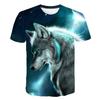 Summer Oversized Creative Starry Wolf 3D Printed T-shirt Trendy Men's Shirt