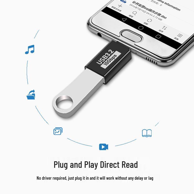 USB3.1 Type-C Female на USB Адаптер OTG, Высокоскоростная передача данных 10 Гбит/с
