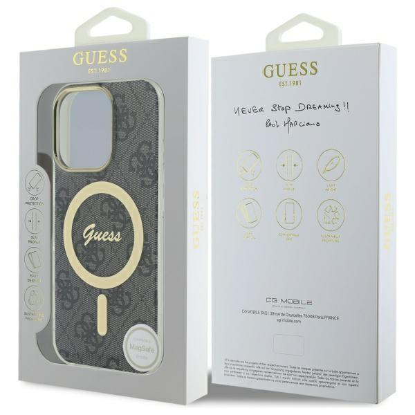 Etui do iPhone 16 Pro 6.3" Guess czarny MagSafe
