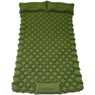 Двойной спальный коврик для кемпинга, надувной матрас с подушкой, уличный коврик, дорожная подушка со встроенным насосом для 2 человек для походов