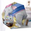 Dumbo Bath Themed Automatic Opening and Closing Umbrella, Brightly Colored 8-rib Portable Umbrella, Suitable for Men and Women, A Perfect Gift for Chr