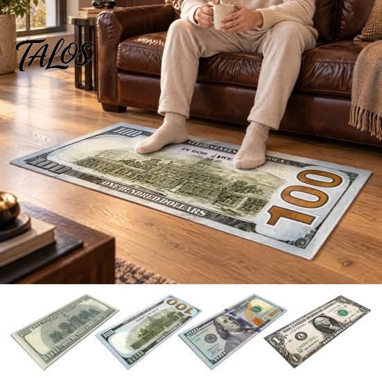 Моющийся Ковер-дорожка Деньги, Печать 100 Долларов США, Нескользящий, Современный, Веселый Декор для Дома, Дизайн с Деньгами для Гостиной, Спальни, Кухни, Мужской Комнаты, Прачечной