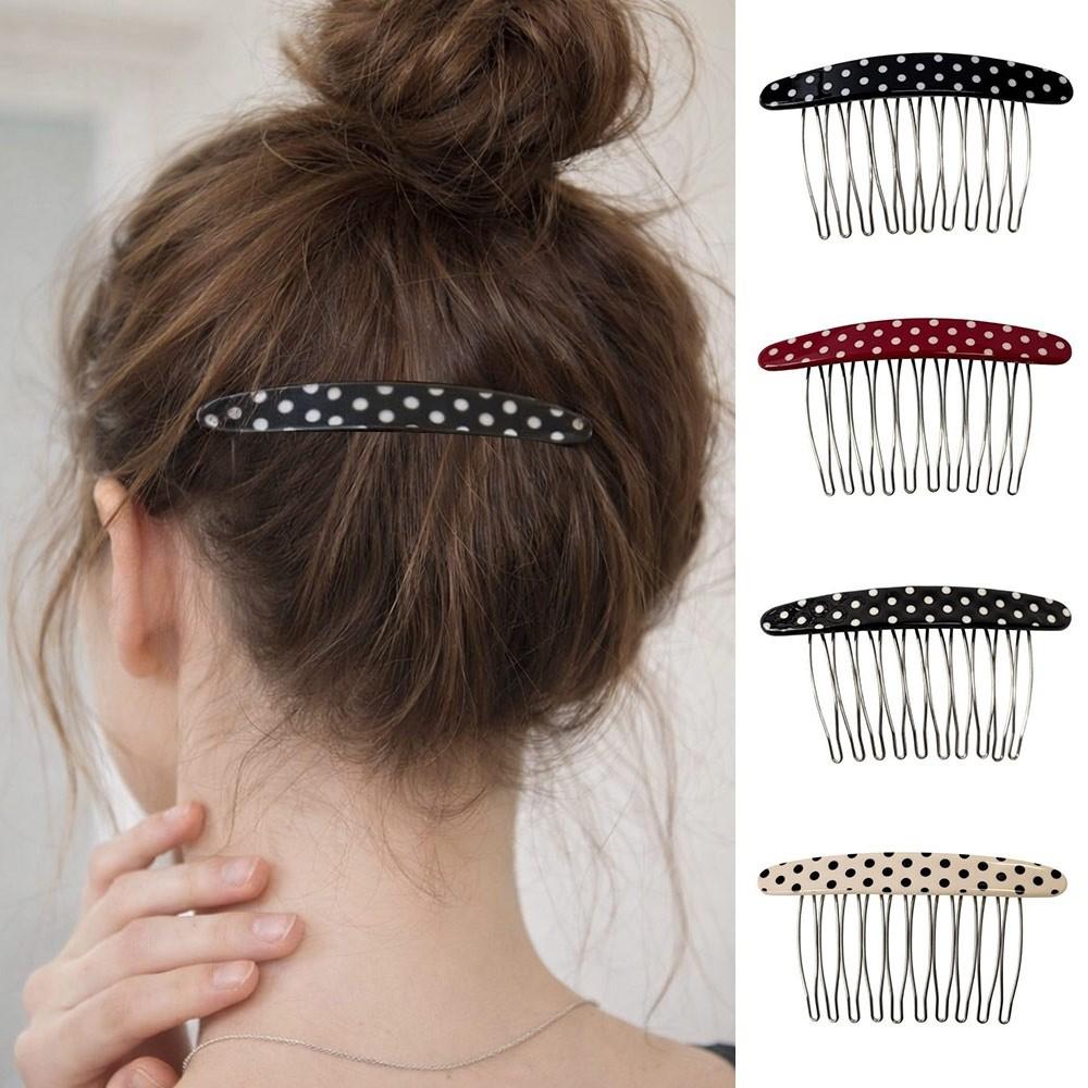 Non-Slip Hair Combs Polka Dot Bangs Hair Clip New Hairpin for Princess Hair Accessories