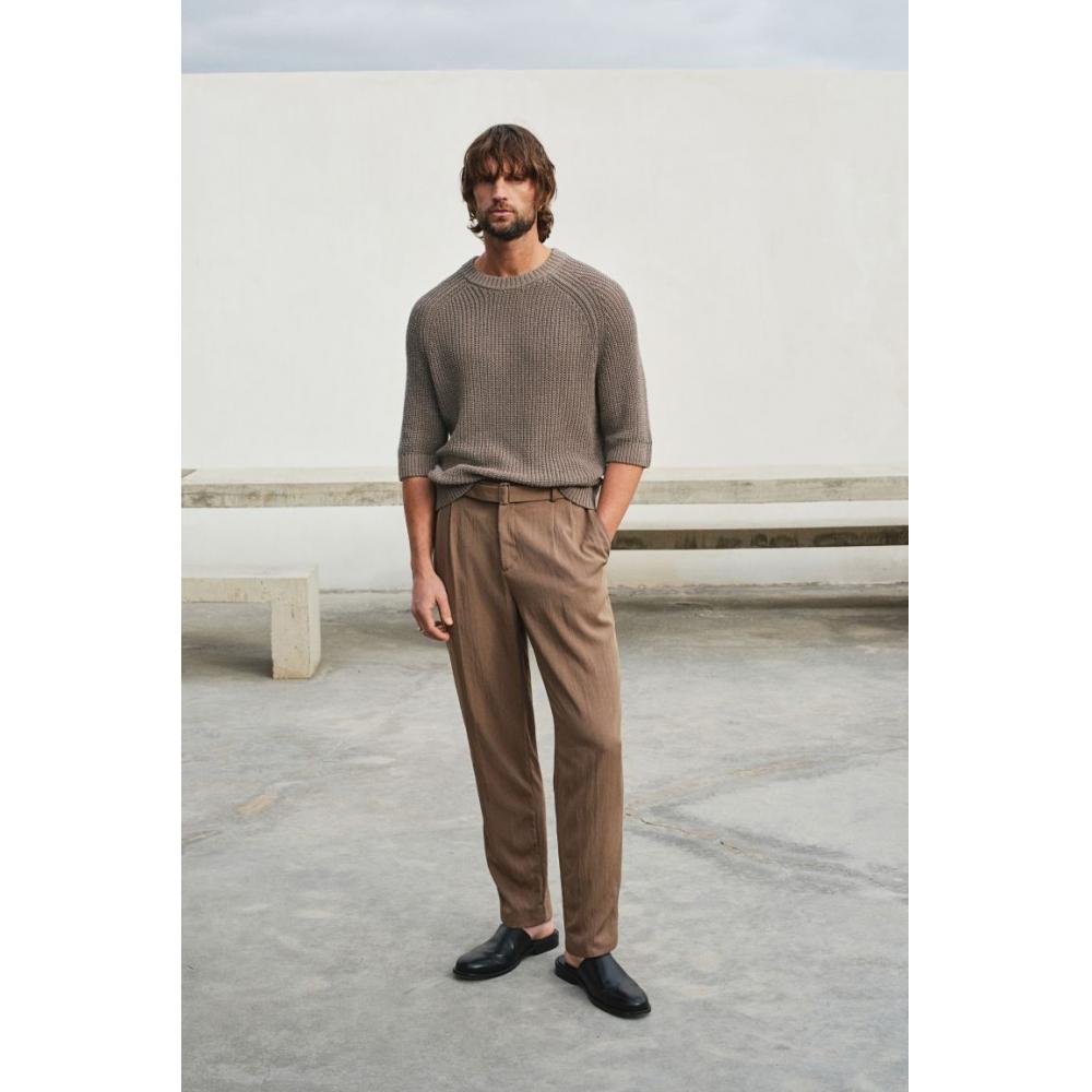 Свитер с короткими рукавами HM Regular Fit, темно-серый