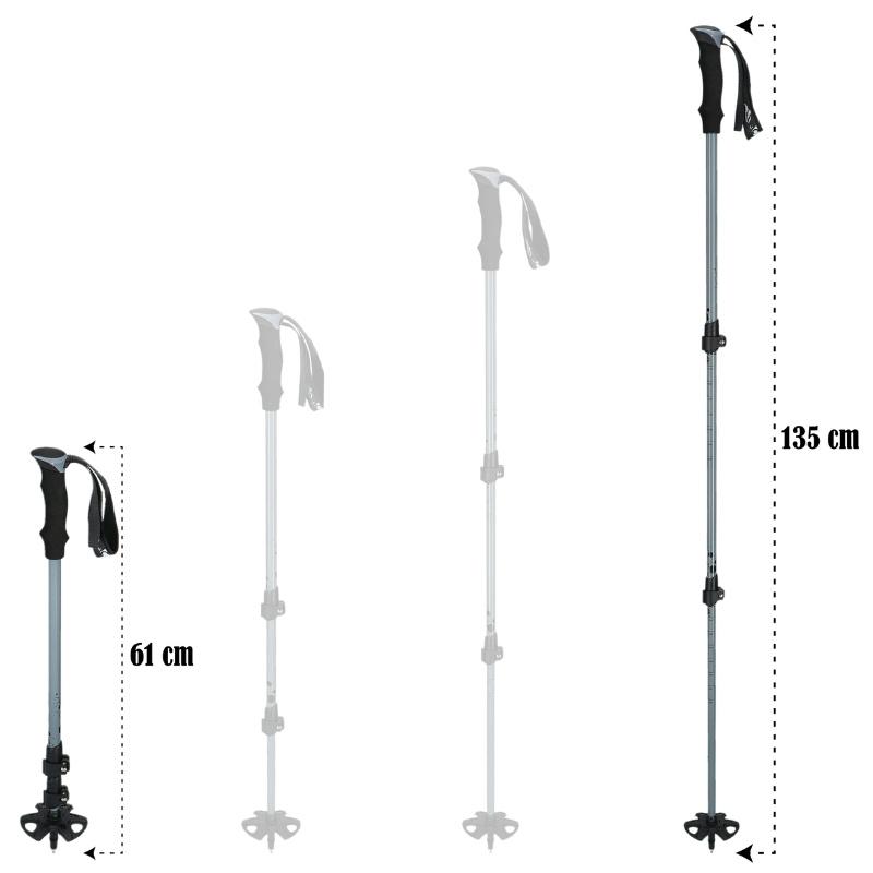 Adjustable trekking poles gray - standard k01