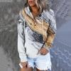 Women's Casual Fashion Print Long Sleeve Pullover Hoodies Sweatshirts