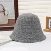 Trendy Outdoor Warm Knitted Hat Korean Edition Solid Color Pot Hat Winter Outdoor Face Small Plain Water Bucket Hat
