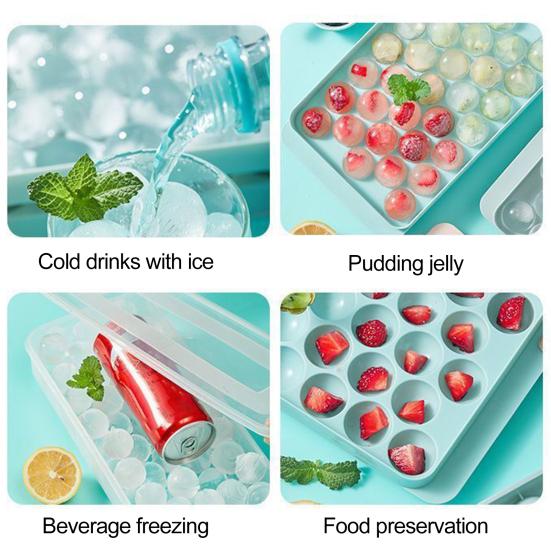 Ледяной шарик с крышкой 33 сетки DIY холодильник 3D круглый лоток для льда кухонные принадлежности