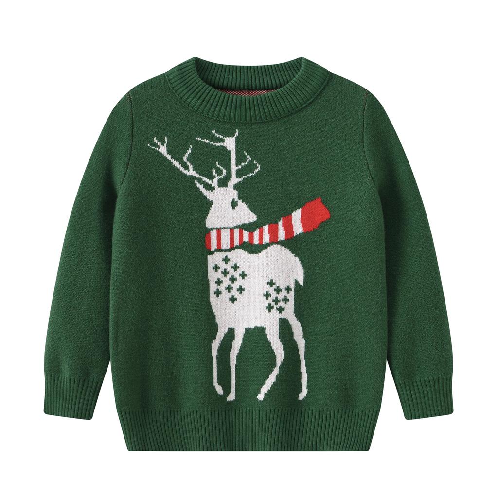 Fall and Winter Boys and Girls In Small Children's Children's Clothing Christmas Elk England Fashion Loose Pullover Sweater