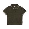 Курортный свитшот Penfield с узором «ракушка», махровый, с воротником-поло, оливковый_Fr2Kt203