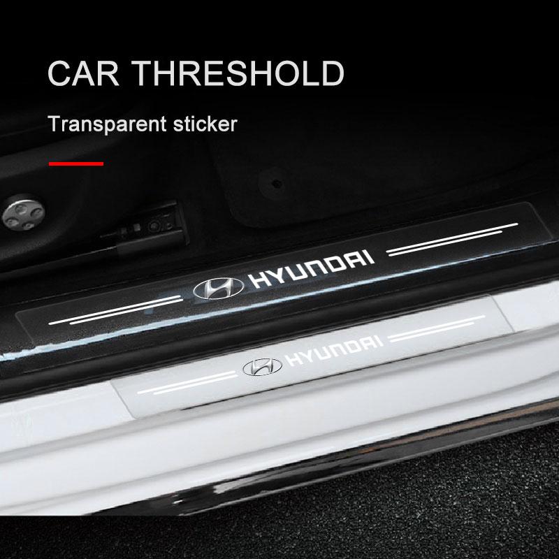 4 шт. Защита порогов автомобиля Прозрачная декоративная эмблема 3D наклейка Для Hyundai Accent Aslan Avante HB20 i20 i30 i40 ix20 Parisi BAYON Venue