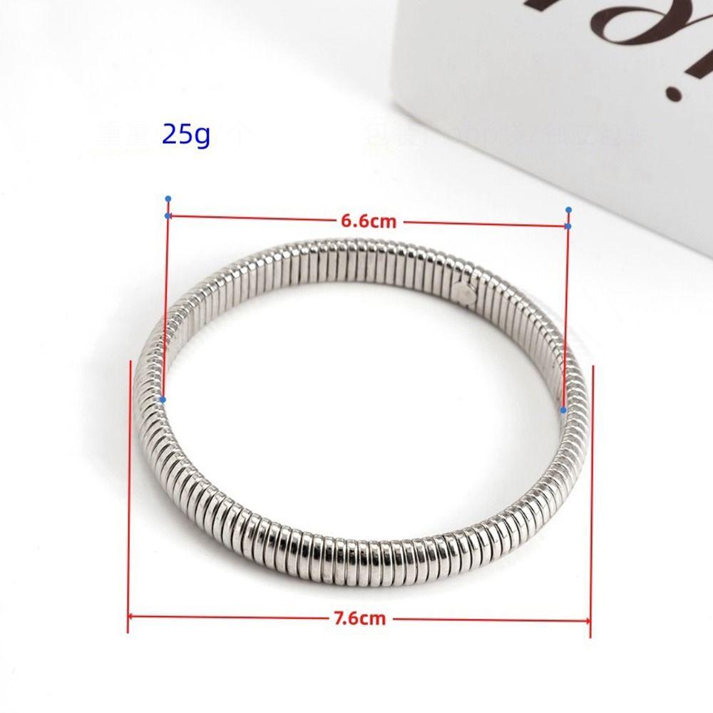 Simple Design Elastic Bracelet Stainless Steel Spiral Bracelet Fashion Vintage Bangle Women Girls