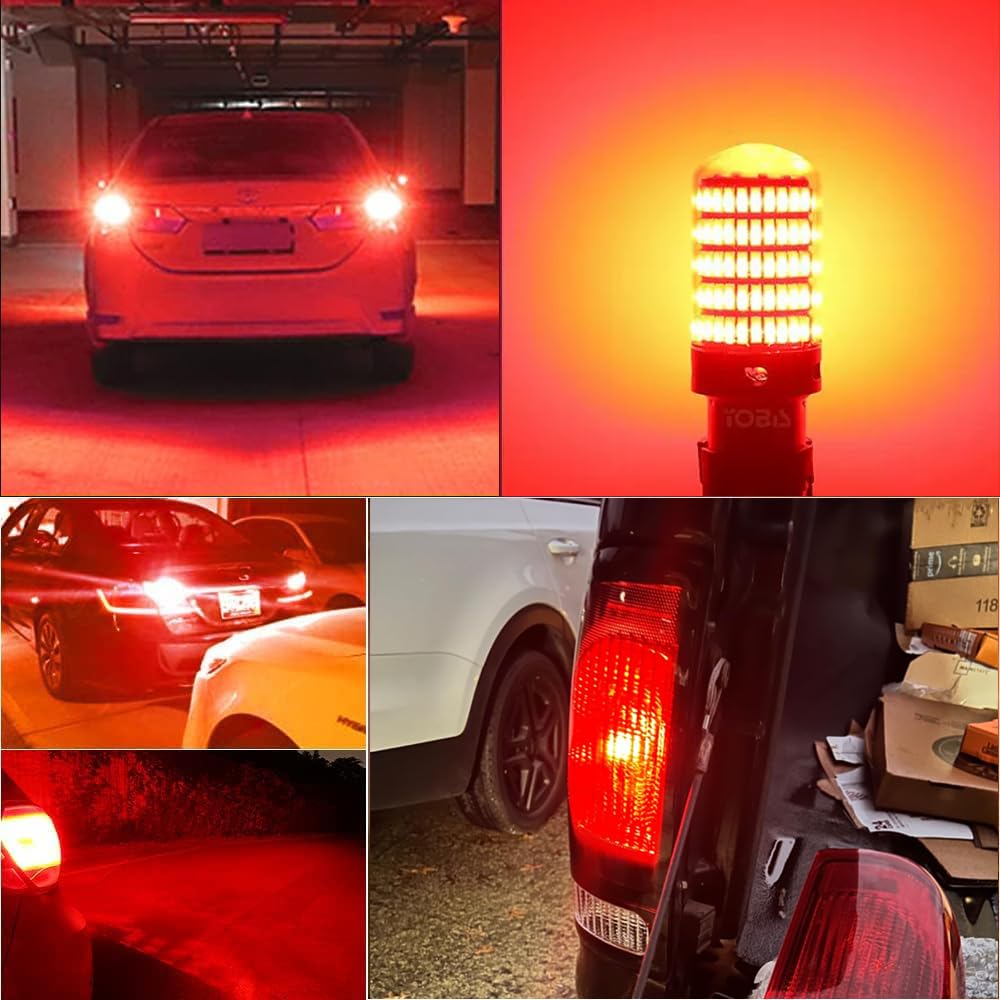 Aokyoung T20 LED Double Red Tail Lamp Brake Lamp Red 7443 W21/5W Compatible