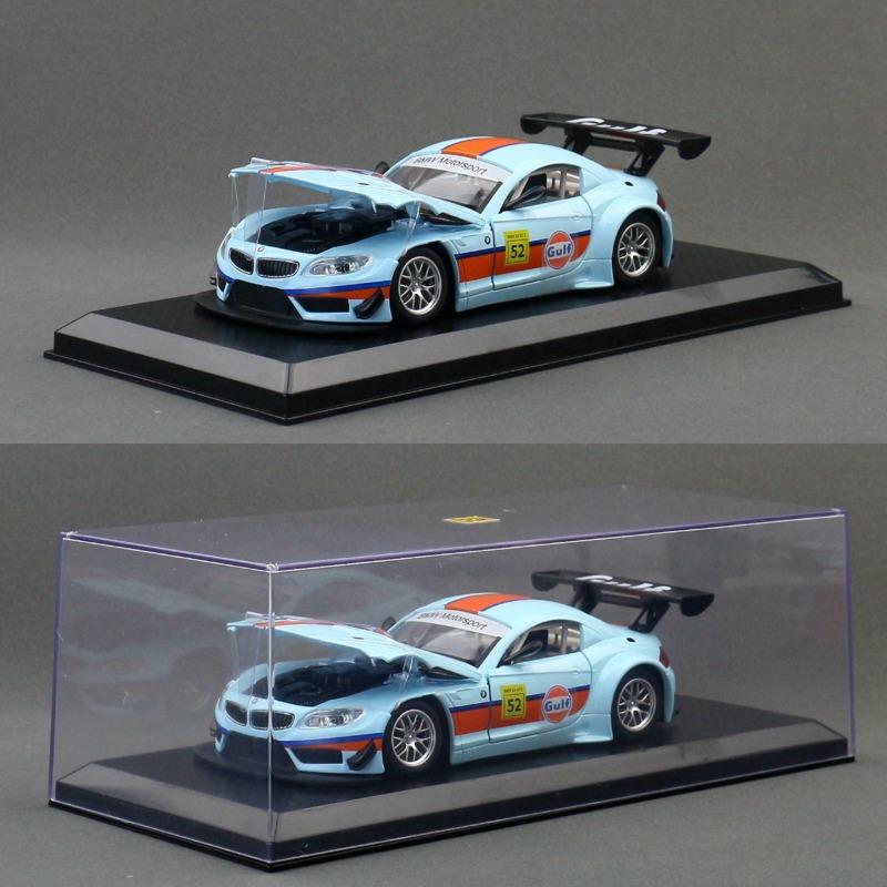 Литой 1/24 BMW M4 GT3 GULF Модель автомобиля из сплава с дисплейной коробкой Детская игрушка для мальчика Транспортное средство Подарок Звук Свет Миниатюрная машина