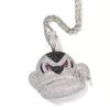 Bling Iced Out Gorilla Pendant Necklace Micro Pave Zircon Monkey Necklace Men and Women Hip Hop Rock Rap Trend Jewelry