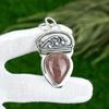 Pear Strawberry Quartz Gemstone Bezel Mother Pendant Jewelry 925 Sterling Silver