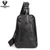 Humerpaul Мужская кожаная нагрудная сумка с крокодиловым принтом, спортивная сумка большой емкости