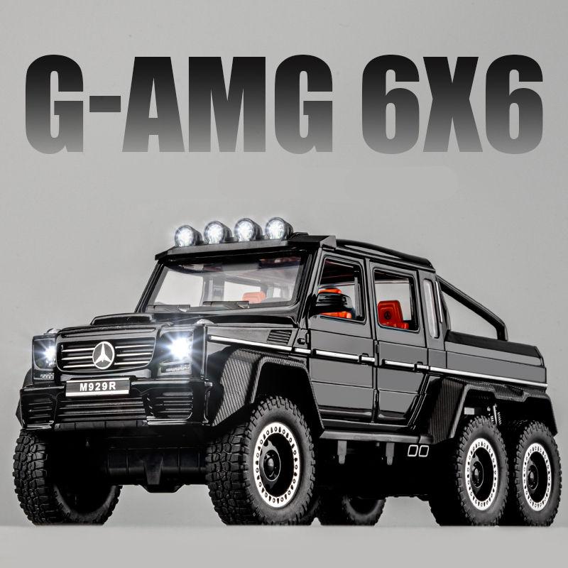1/20 BENZ G65 G63 6*6 Модель автомобиля из сплава с большими шинами Литая металлическая игрушка Внедорожники Модель автомобиля Звуковая и световая симуляция Детский подарок