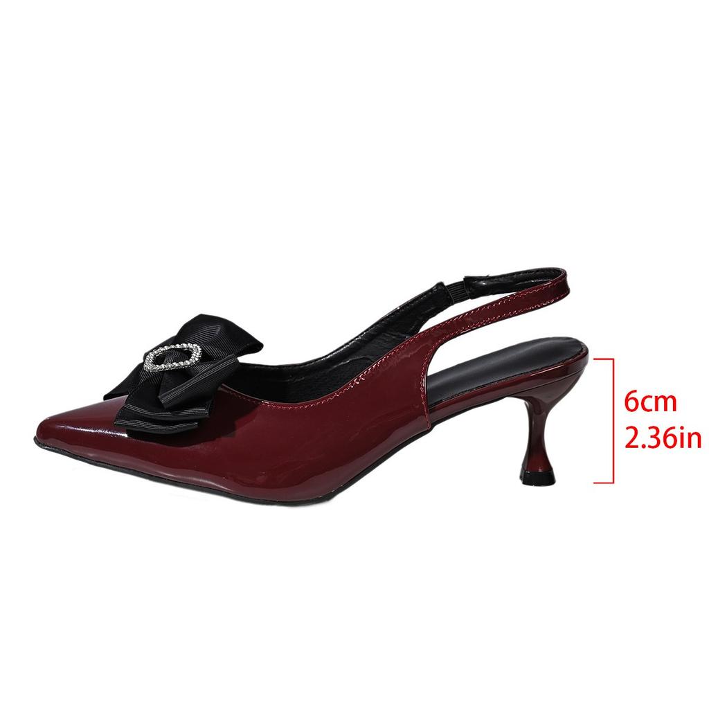 Женские модные сандалии с большим бантом, лето 2025, новые, остроносые, на тонком каблуке, остроносые сандалии со стразами