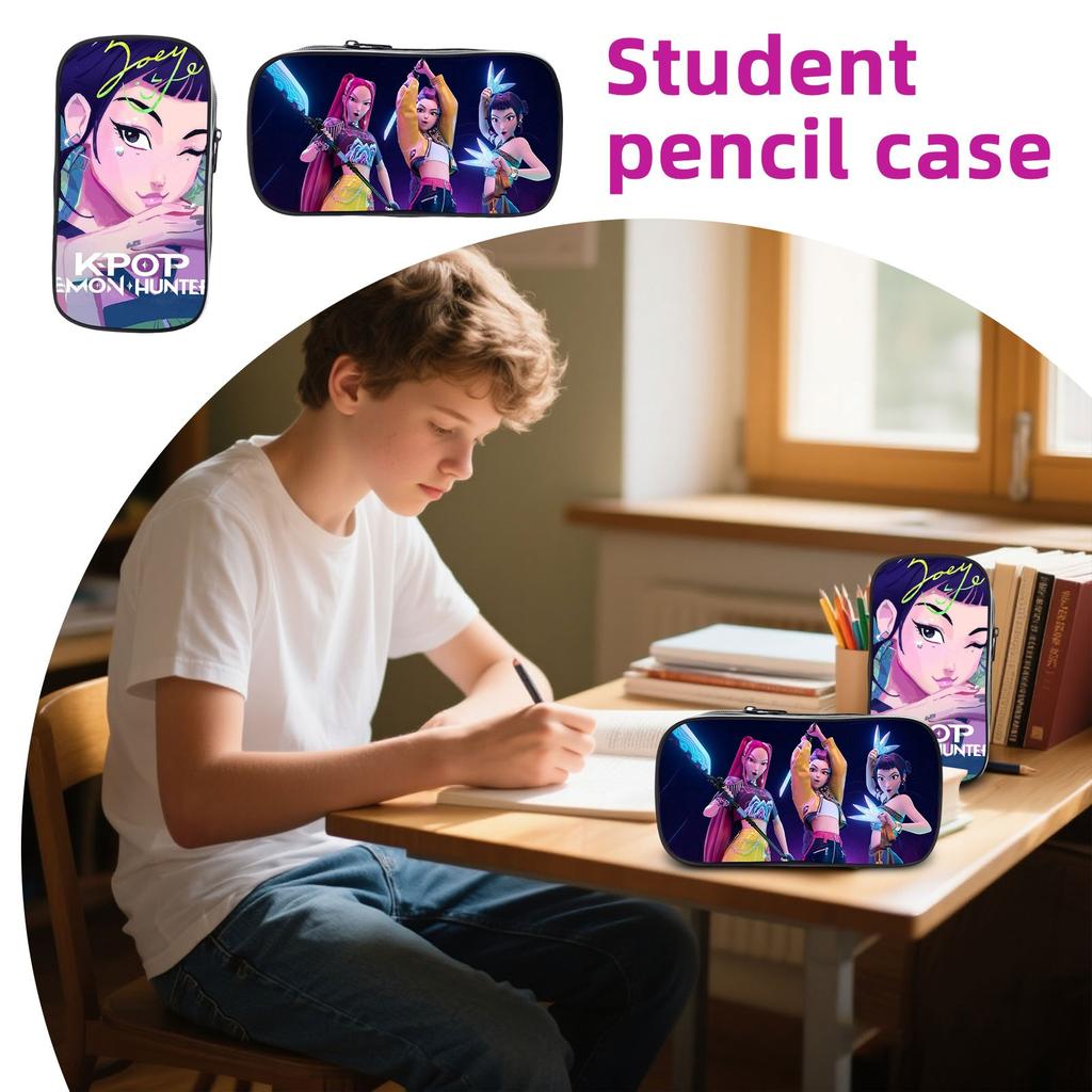 KPOP Девочки Мультяшный Пенал Пенал для Начальной Школы Сумка для Канцелярских Принадлежностей Детский Пенал Аниме Принт