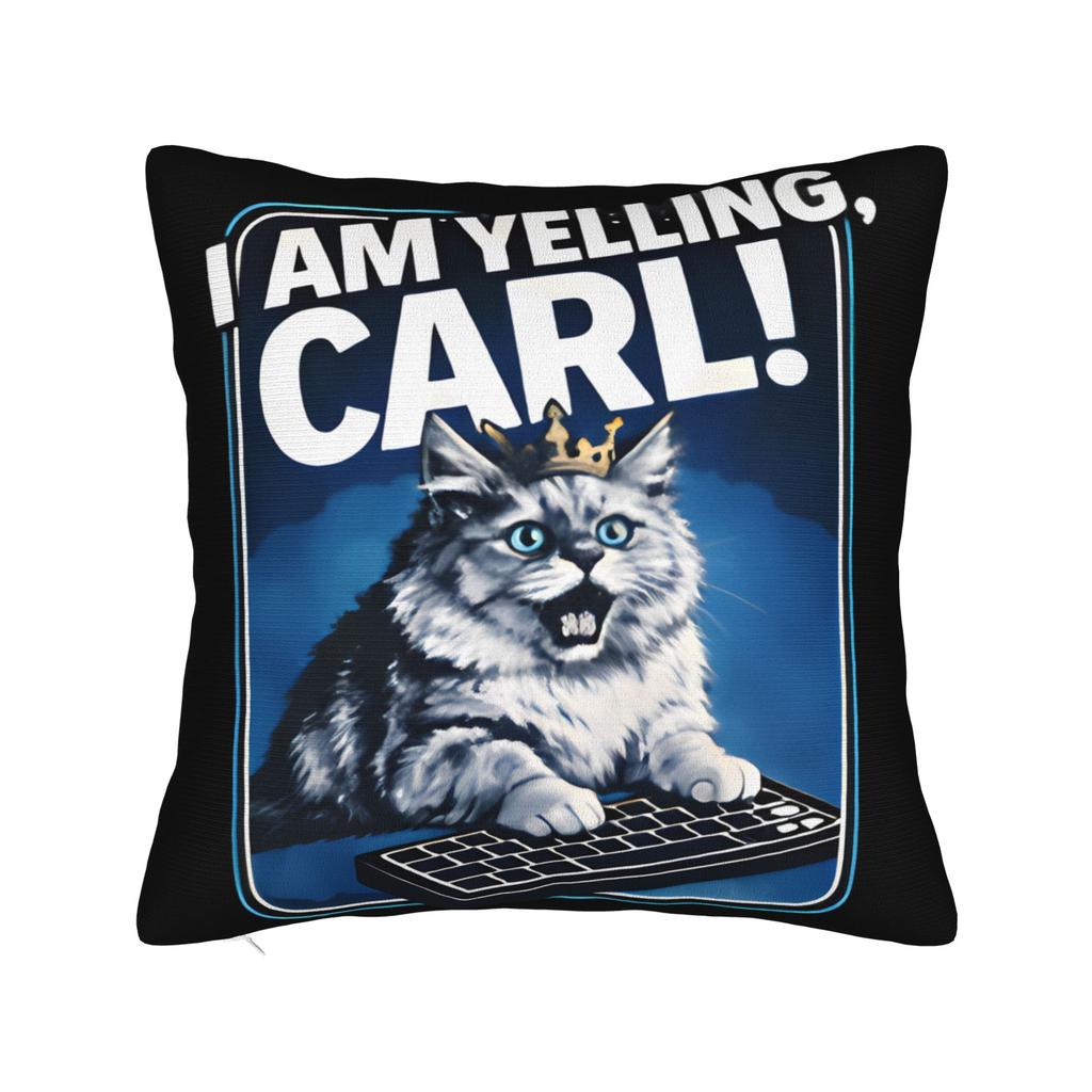 Pillow Case I Am Yelling Carl Donut Cat Meme Square Pillow Cover For Sofa Couch Bed Living Room Kawaii Pillowcases
