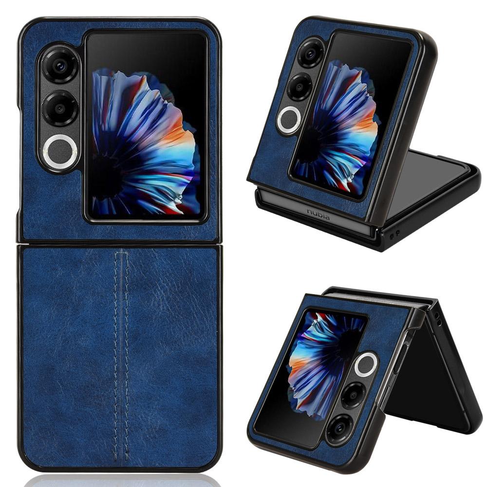 For ZTE Nubia Flip2 5G A404ZT Case Cowhide Texture Leather+TPU+PC Phone Cover Stitching Line