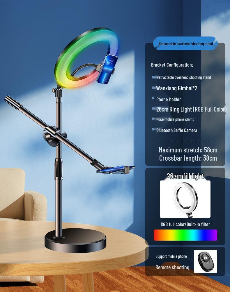 Nail Art & Calligraphy Adjustable Fill Light Stand for Photography & Live Streaming