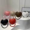 Cute Heart Shaped Crossbody Bag For Women Solid Color Pu Leather Shoulder Bag Able Personality Crossbody Bag