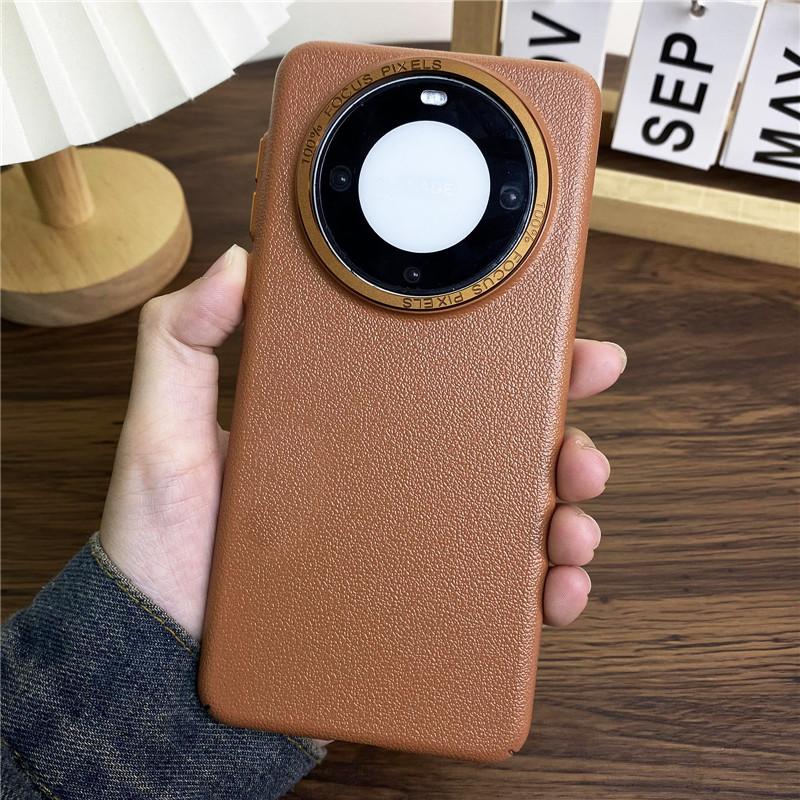 Для Huawei Mate 60 Pro Plus RS Ultimate прочный металлический чехол с большой дыркой в оправе объектива Litchi Grain PC, защитный чехол от отпечатков пальцев, задняя крышка-оболочка