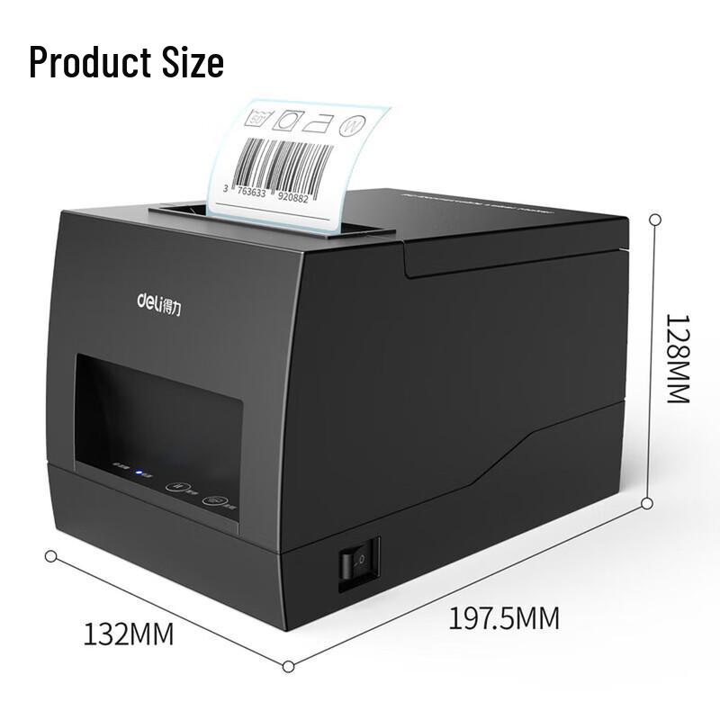 Deli DL-886AW Thermal Printer CN plug (adapter included)