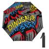 1 шт. Автоматический зонт с прочной конструкцией ребер и защитой от УФ-лучей для ежедневных поездок, выполненный в стиле граффити